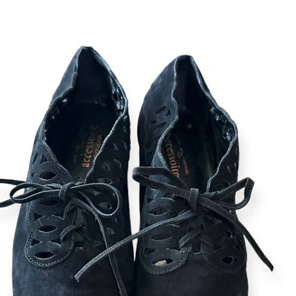 Vintage  French‎ Accessoire Diffusion Nubuck Lace up Flats, Size 38EU, - Picture 8 of 10